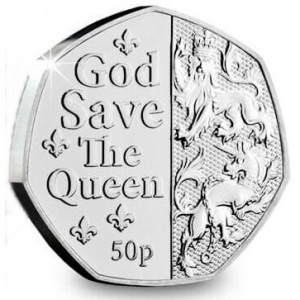 Реверс монеты Остров Мэн, 50 пенсов, 2022, Государственный гимн - God Save The Queen