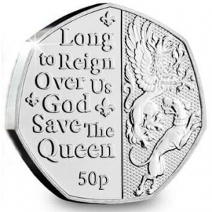 Реверс монеты Остров Мэн, 50 пенсов, 2022, Государственный гимн - Long to Reign Over Us God Save The Queen