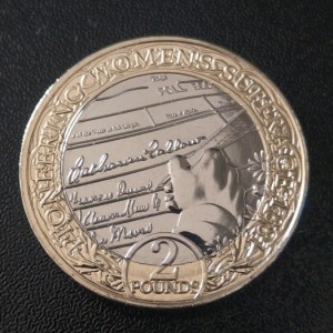 Реверс монеты Остров Мэн, 2 фунта, 2021, 140 лет женскому избирательному праву - Катерина Кэллоу