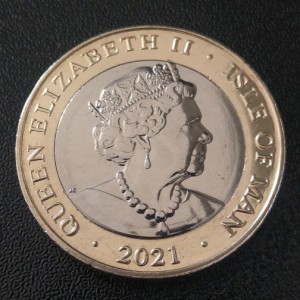 Аверс монеты Остров Мэн, 2 фунта, 2021, 140 лет женскому избирательному праву - Элиза Джейн Голдсмит