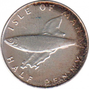 Реверс монеты Остров Мэн, ½ пенни, 1976-1979