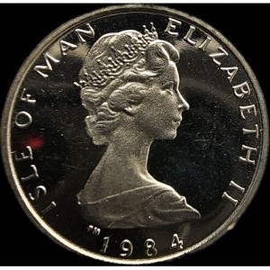 Аверс монеты Остров Мэн, ½ пенни, 1984