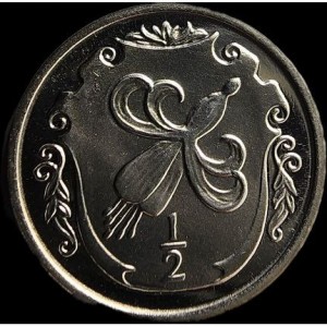 Реверс монеты Остров Мэн, ½ пенни, 1984
