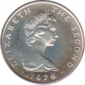 Аверс монеты Остров Мэн, 5 пенсов, 1976-1979