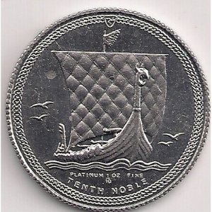 Реверс монеты Остров Мэн, 1/10 нобля, 1985, Баркас