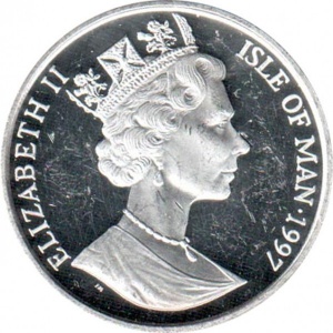 Аверс монеты Остров Мэн, ½ кроны, 1997, Лейф Эрикссон