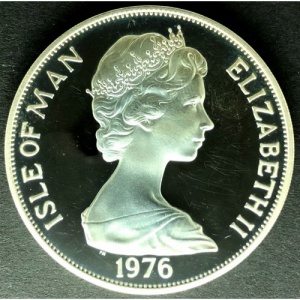 Аверс монеты Остров Мэн, 1 крона, 1976, 200 лет независимости Америки