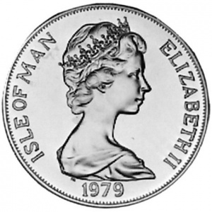 Аверс монеты Остров Мэн, 1 крона, 1979, 1000 лет Тинвальду - Шлюпка