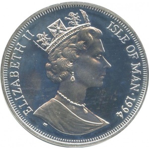 Аверс монеты Остров Мэн, 1 крона, 1994, 50 лет высадке в Нормандии 6 июня. Бернард Монтгомери