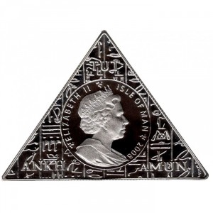 Аверс монеты Остров Мэн, 1 крона, 2008, Тутанхамон - Саркофаг