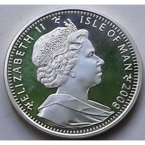 Аверс монеты Остров Мэн, 1 крона, 2009, Чемпионат мира по футболу 2010