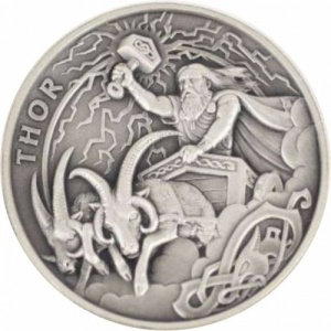 Реверс монеты Остров Мэн, 1 крона, 2017, Викинги - Тор