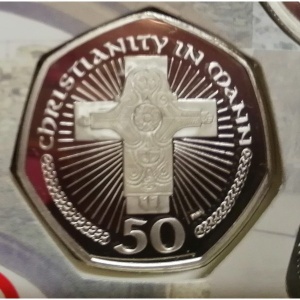 Реверс монеты Остров Мэн, 50 пенсов, 2000