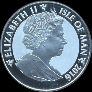 Аверс монеты Остров Мэн, 1 энжел, 2016, Архангел Михаил