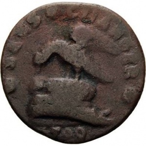 Аверс монеты Остров Мэн, ½ пенни, 1709