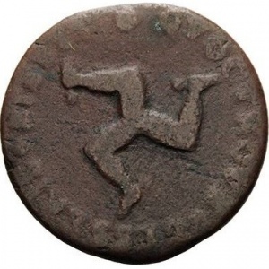 Реверс монеты Остров Мэн, ½ пенни, 1709