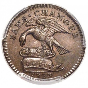Аверс монеты Остров Мэн, ½ пенни, 1733