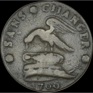 Аверс монеты Остров Мэн, 1 пенни, 1709