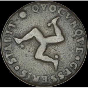 Реверс монеты Остров Мэн, 1 пенни, 1709