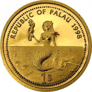 Аверс монеты Палау, 1 доллар, 1998, Морская черепаха