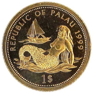 Аверс монеты Палау, 1 доллар, 1999, Акула