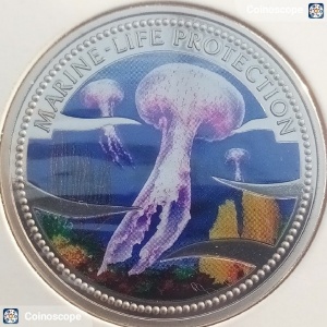 Реверс монеты Палау, 1 доллар, 2001, Медуза