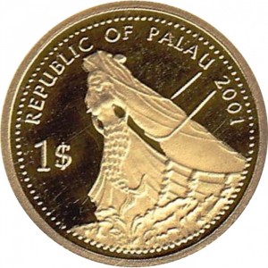 Аверс монеты Палау, 1 доллар, 2001, Рогатый занкл