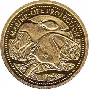 Реверс монеты Палау, 1 доллар, 2001, Рогатый занкл
