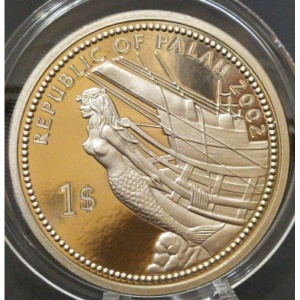 Аверс монеты Палау, 1 доллар, 2002, Kрасная крылатка