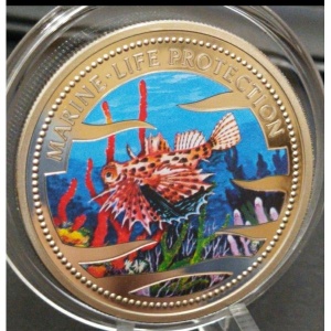 Реверс монеты Палау, 1 доллар, 2002, Kрасная крылатка