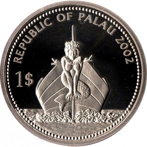 Аверс монеты Палау, 1 доллар, 2002, Рыба-фугу