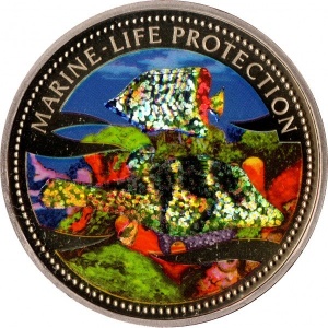 Реверс монеты Палау, 1 доллар, 2002, Рыба-фугу