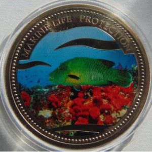 Реверс монеты Палау, 1 доллар, 2003, Рыба-наполеон