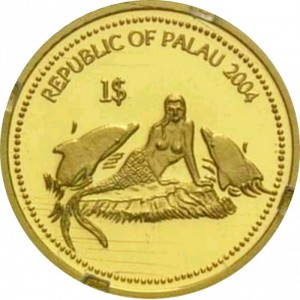 Аверс монеты Палау, 1 доллар, 2004, Дельфин