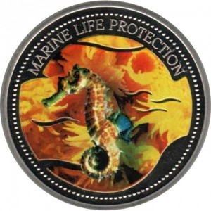 Реверс монеты Палау, 1 доллар, 2005, Морской конек
