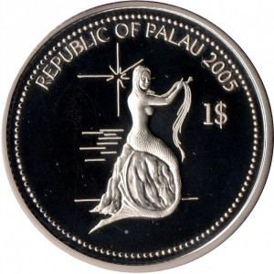Аверс монеты Палау, 1 доллар, 2005, Скат