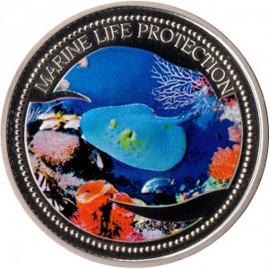 Реверс монеты Палау, 1 доллар, 2005, Скат