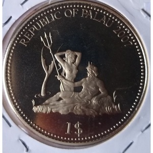 Аверс монеты Палау, 1 доллар, 2007, Голубой хирург