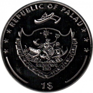 Аверс монеты Палау, 1 доллар, 2008, Карты - Туз пик