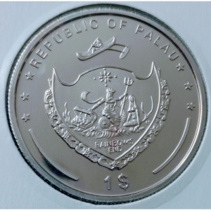 Аверс монеты Палау, 1 доллар, 2008, Вымирающие виды - Осетр