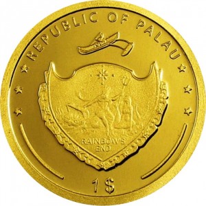 Аверс монеты Палау, 1 доллар, 2009, Мадонна и младенец, Цветное покрытие