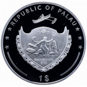 Аверс монеты Палау, 1 доллар, 2009, 7 Чудес Света - Александрийский маяк