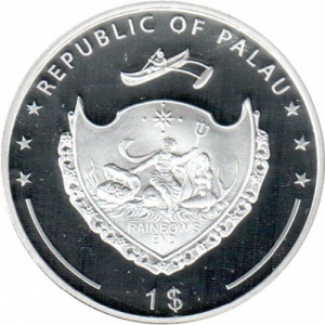 Аверс монеты Палау, 1 доллар, 2009, 7 Чудес Света - Пирамиды Гизы