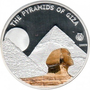 Реверс монеты Палау, 1 доллар, 2009, 7 Чудес Света - Пирамиды Гизы