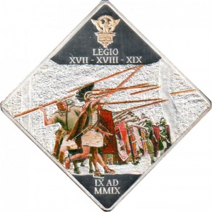 Реверс монеты Палау, 1 доллар, 2009, 2000 лет Битве в Тевтобургском лесу /римский легион/
