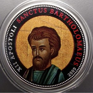 Реверс монеты Палау, 1 доллар, 2009, Святой Варфоломей /медь с посеребрением/