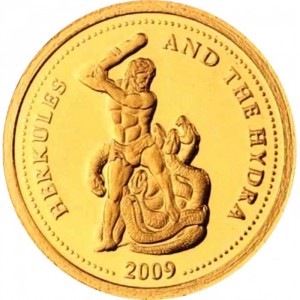 Реверс монеты Палау, 1 доллар, 2009, Геракл и гидра