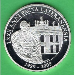Реверс монеты Палау, 1 доллар, 2009, 80 лет Латеранскому договору