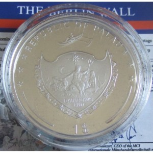 Аверс монеты Палау, 1 доллар, 2009, 20 лет падению Берлинской стены