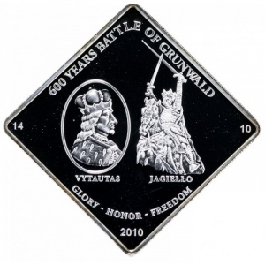 Реверс монеты Палау, 1 доллар, 2010, 600 лет Грюнвальдской битве, Витовт и Ягайло